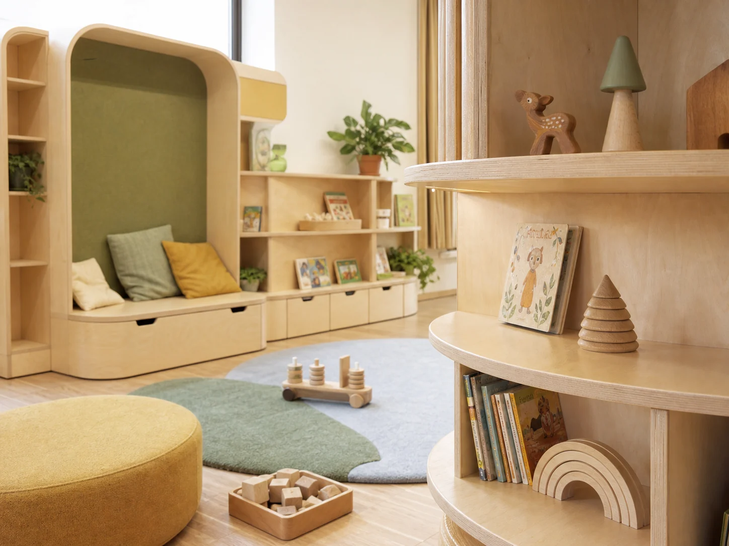 Sichere individuelle Kita-Möbel aus Holz